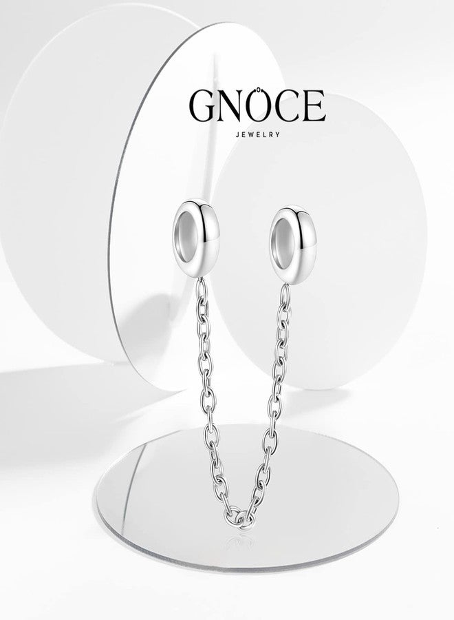 جنوس سلسلة أمان من الفولاذ المقاوم للصدأ من GNOCE، سلسلة ثعبان، خرزات، هدية مثالية لأساور الخرز، هدية رائعة للنساء والزوجات - Image 2