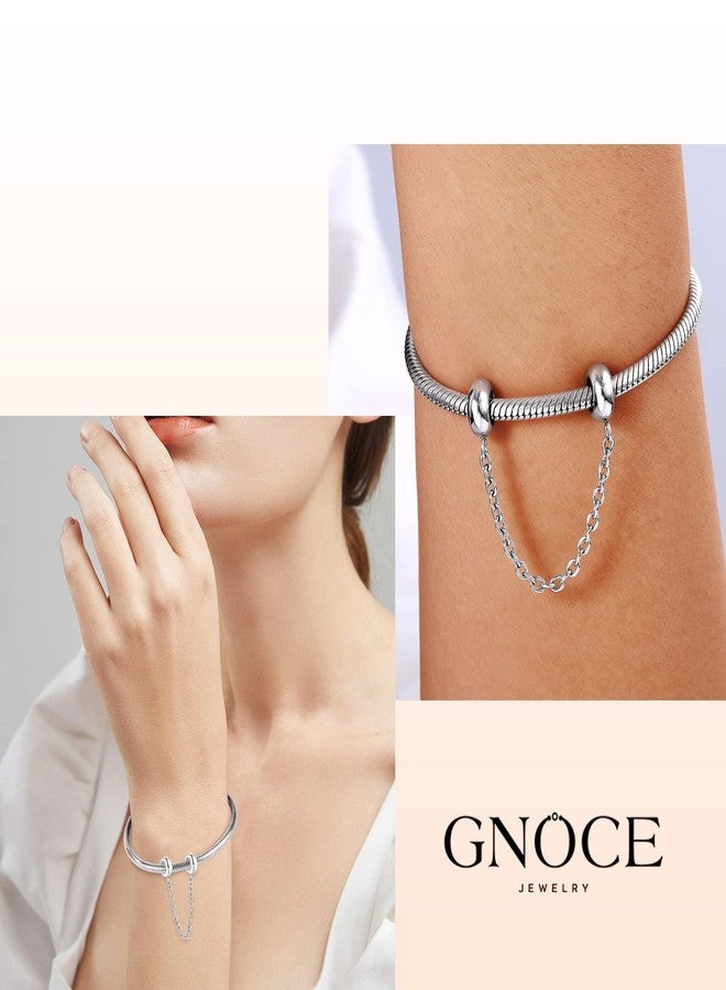 جنوس سلسلة أمان من الفولاذ المقاوم للصدأ من GNOCE، سلسلة ثعبان، خرزات، هدية مثالية لأساور الخرز، هدية رائعة للنساء والزوجات - Image 5