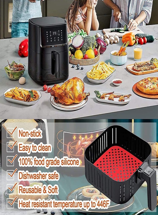 MYTHOS Air Fryer Silicone Liners, Round & Square Oven Liners for Bottom of Oven, Eco-Friendly Non-Stick Reusable Silicone Baking Mat, Essential Air Fryer Accessories, Easy to Clean (Square, 8.5 Inch) - Image 3