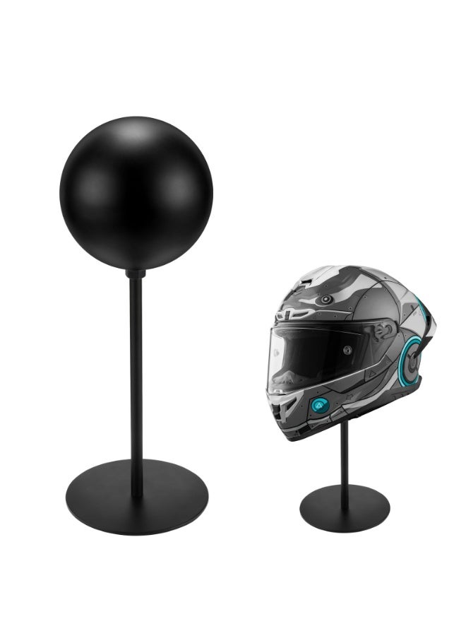 Metal Rotation Helmet Stand Desktop Hanger Rack for Motorcycle Helmets, Caps, and Hats - Image 1
