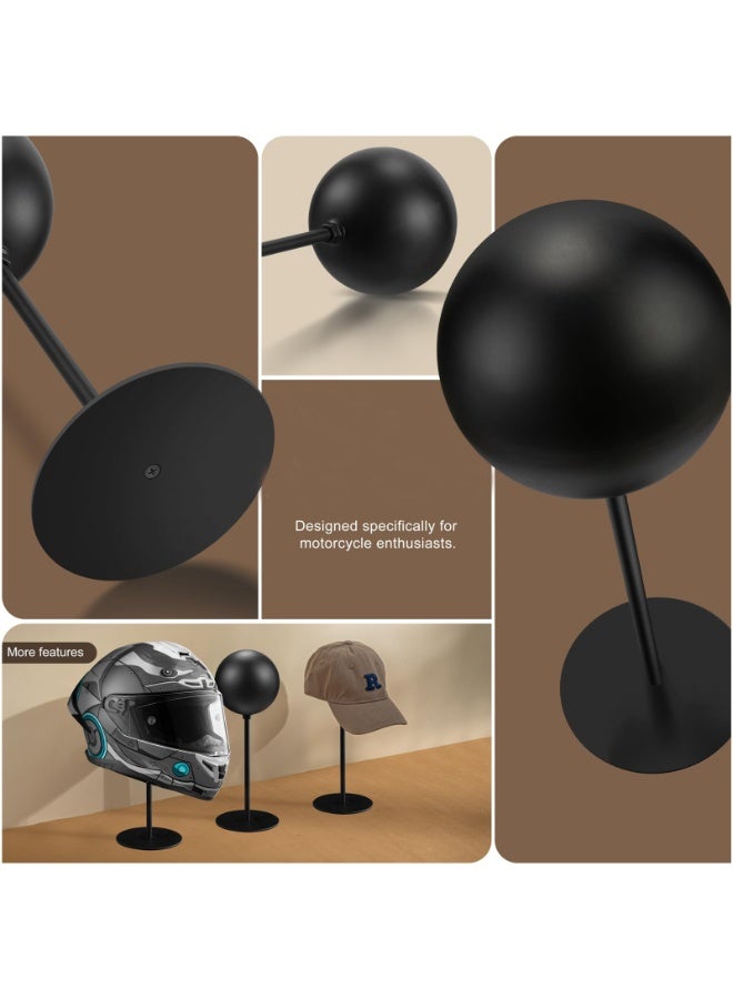 Metal Rotation Helmet Stand Desktop Hanger Rack for Motorcycle Helmets, Caps, and Hats - Image 5