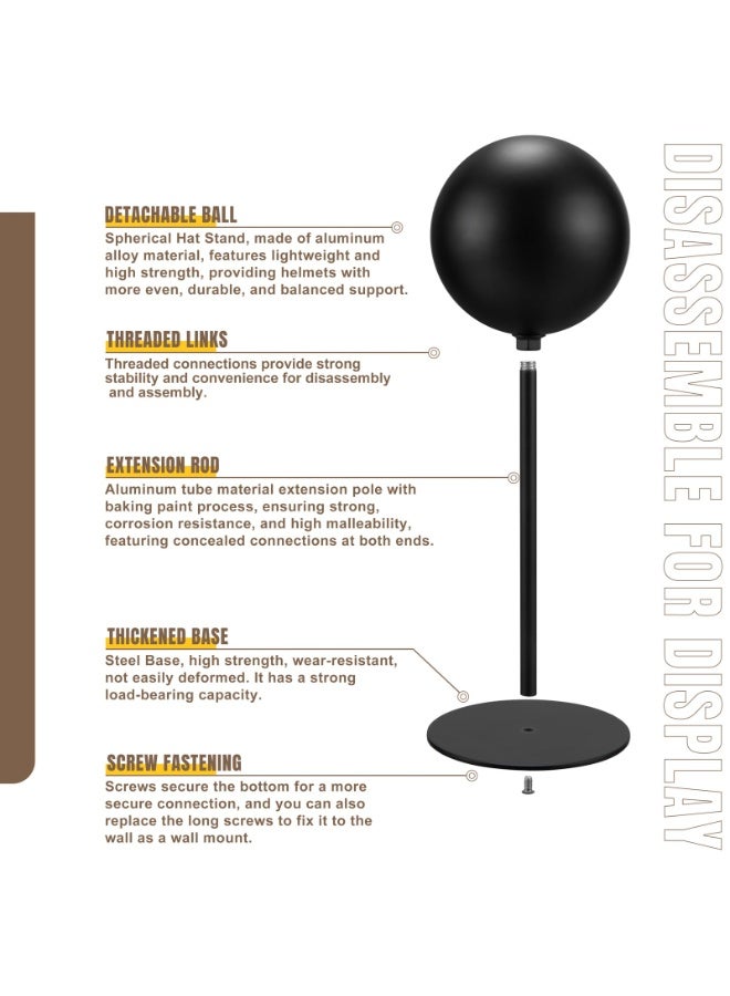 Metal Rotation Helmet Stand Desktop Hanger Rack for Motorcycle Helmets, Caps, and Hats - Image 3
