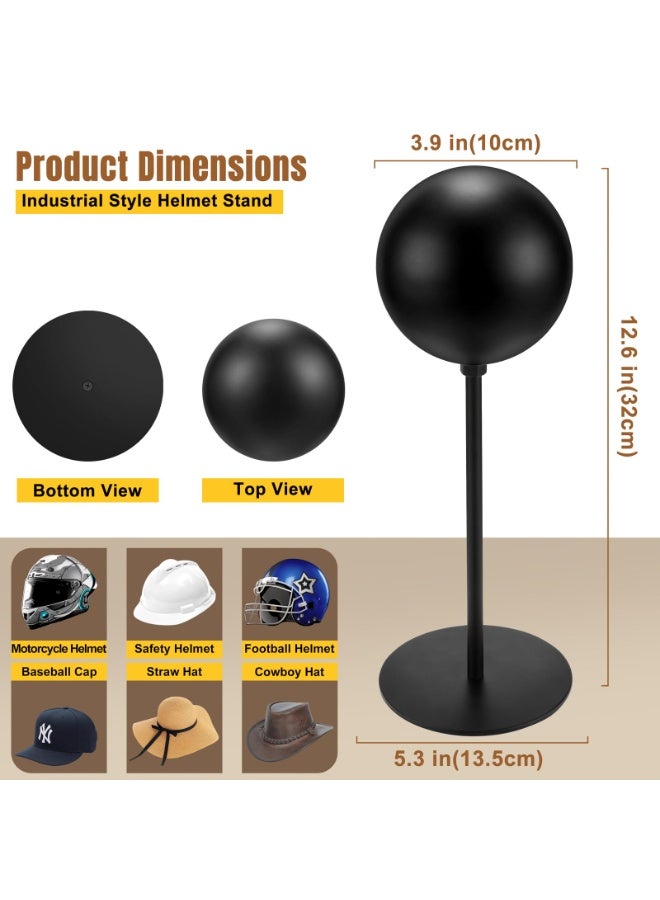 Metal Rotation Helmet Stand Desktop Hanger Rack for Motorcycle Helmets, Caps, and Hats - Image 2