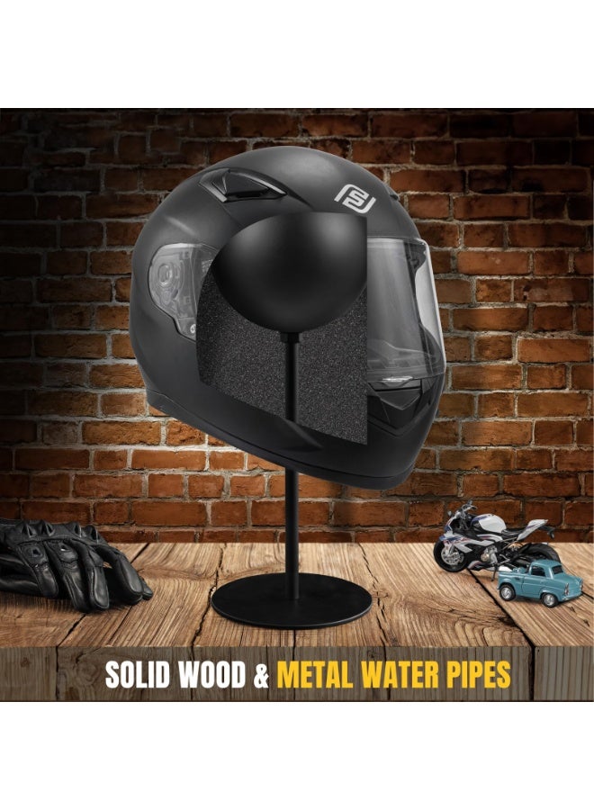 Metal Rotation Helmet Stand Desktop Hanger Rack for Motorcycle Helmets, Caps, and Hats - Image 4