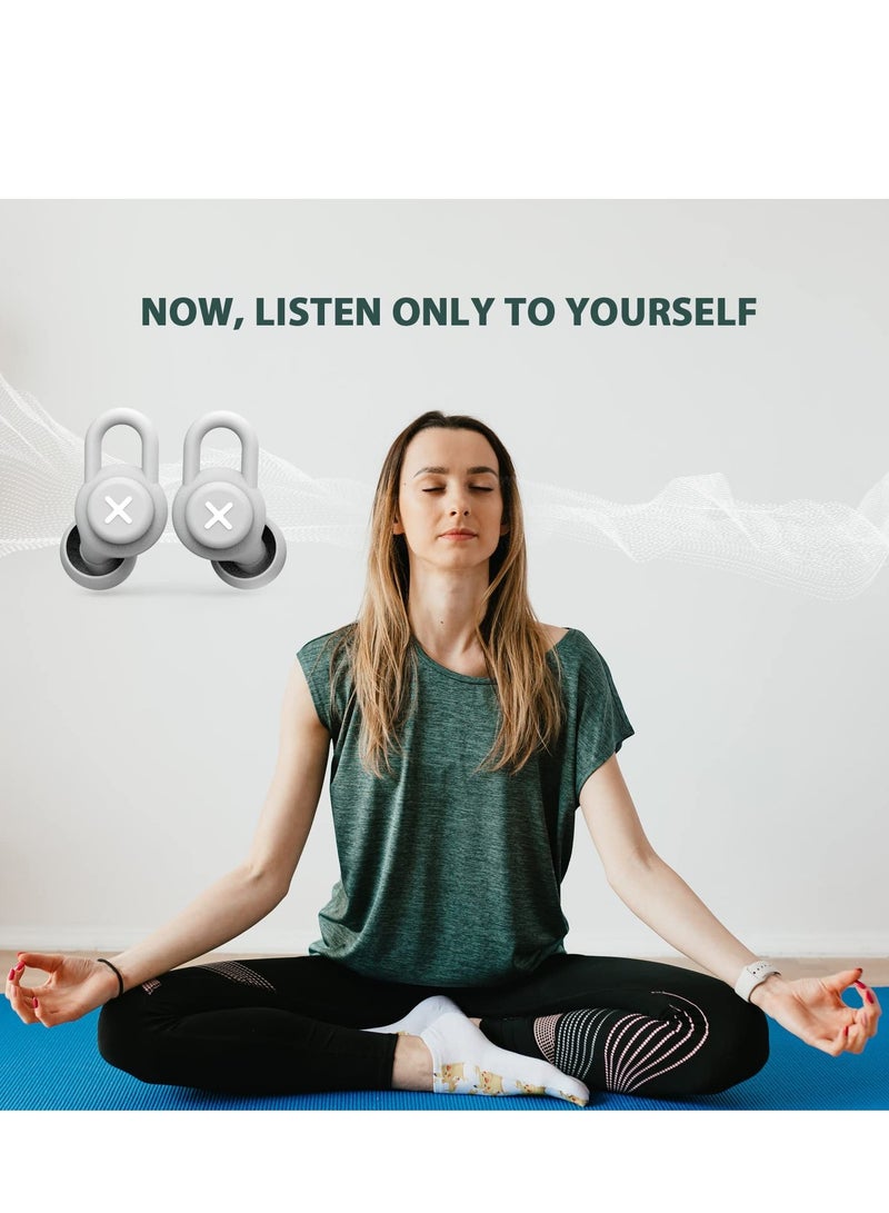 SOLARAE Sleep Noise Reduction Earplug Set, Reusable Noise Resistant Sleep Silicone Earplugs, Quiet and Noise Resistant Hearing Protection for Learning Concerts, Motorcycles, Work, And Noise Sensitivity (Gray) - Image 3