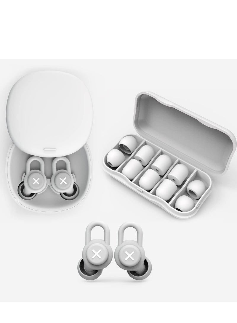 SOLARAE Sleep Noise Reduction Earplug Set, Reusable Noise Resistant Sleep Silicone Earplugs, Quiet and Noise Resistant Hearing Protection for Learning Concerts, Motorcycles, Work, And Noise Sensitivity (Gray) - Image 1