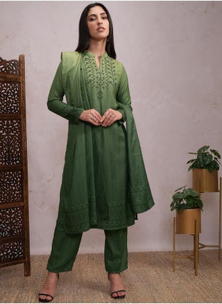 Women Green Printed Kurta Set with Dupatta by Styli - pzsku/ZFBCEE986D8662B5EA9E9Z/45/1744378298/34921fd7-1ba5-4225-a08e-07eee4c5d664