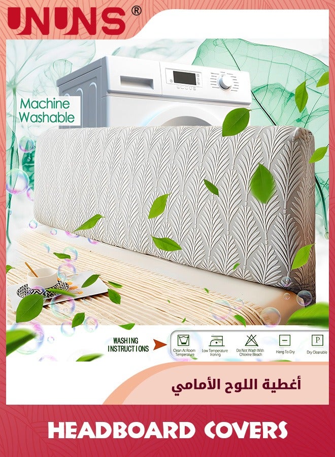 UNUNS Fabric Headboard Covers Slipcover,Stretch Bed Headboard,Bed Head Cover Slipcover Backrest Cover Headboards Beds Cover Protective Universal Dustproof Modern,150CM - Image 3