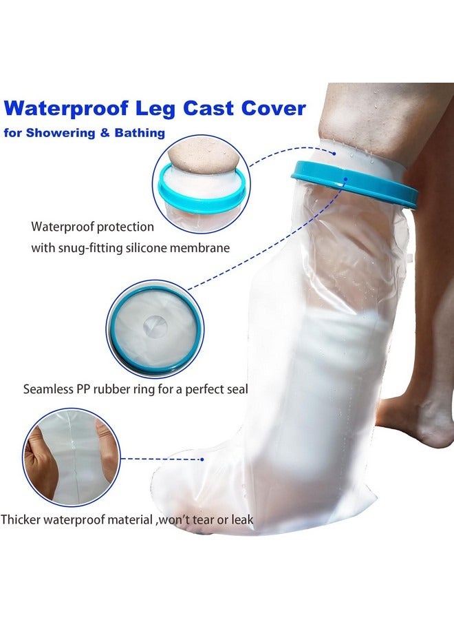 Beauenty 100% Waterproof Leg Cast Cover for Showering, Reusable Adult Short Leg Cast Protector, Cast Covers for Shower Leg, Cast Bag for Shower, Cast Cover for Showering Foot - Image 3