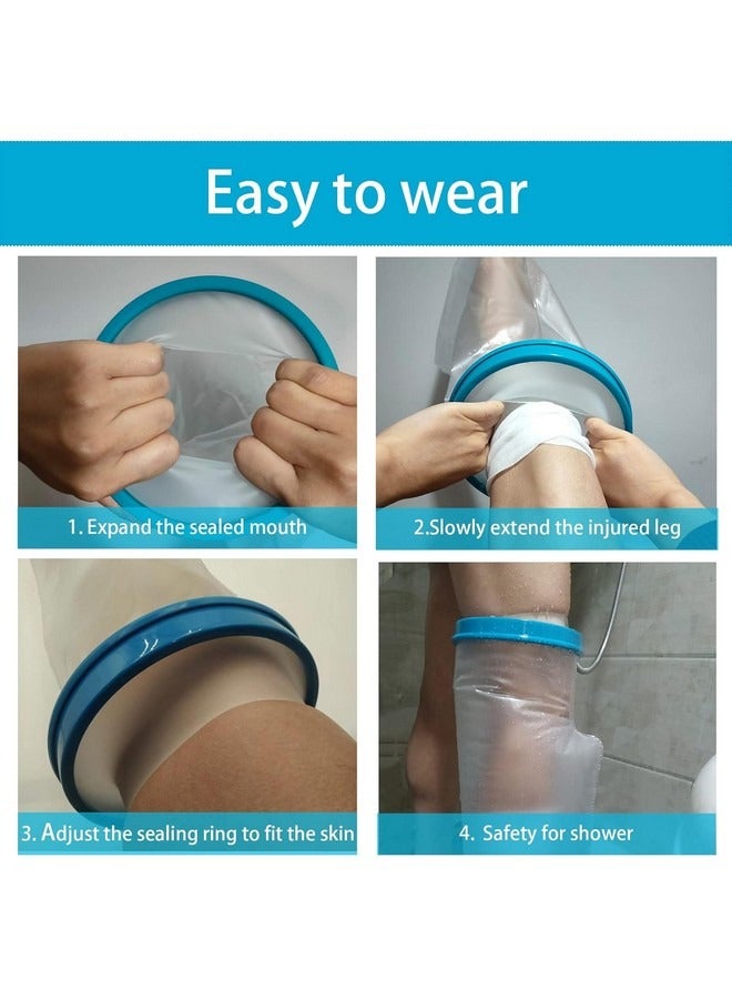 Beauenty 100% Waterproof Leg Cast Cover for Showering, Reusable Adult Short Leg Cast Protector, Cast Covers for Shower Leg, Cast Bag for Shower, Cast Cover for Showering Foot - Image 5
