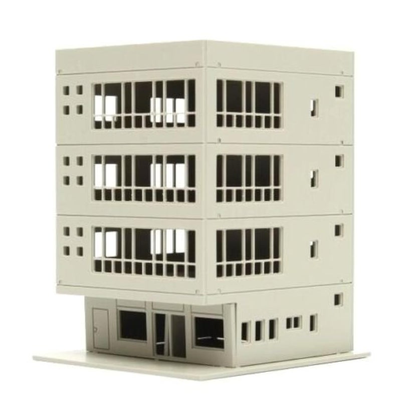 EatingBiting DIY 1:160 Outland Models Railway Modern 4-Story Office Building Scale Landscape for Sand Table Garden Micro Landscape Ornaments Decor Assembling Model Realism Supply DIY Spray Painting
