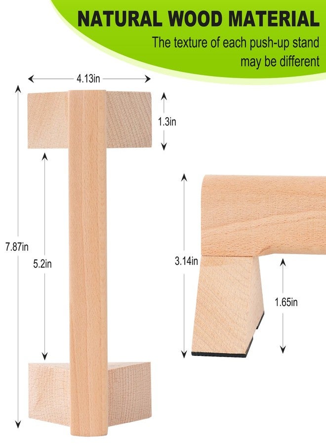 Gnomdcer Push Up Bar, Wooden Push Up Handles for Home Strength Training, 2 PCS Wood Push Up Bars for Floor Non-Slip Base Exercise Indoor Outdoor Workout Equipment - Image 2