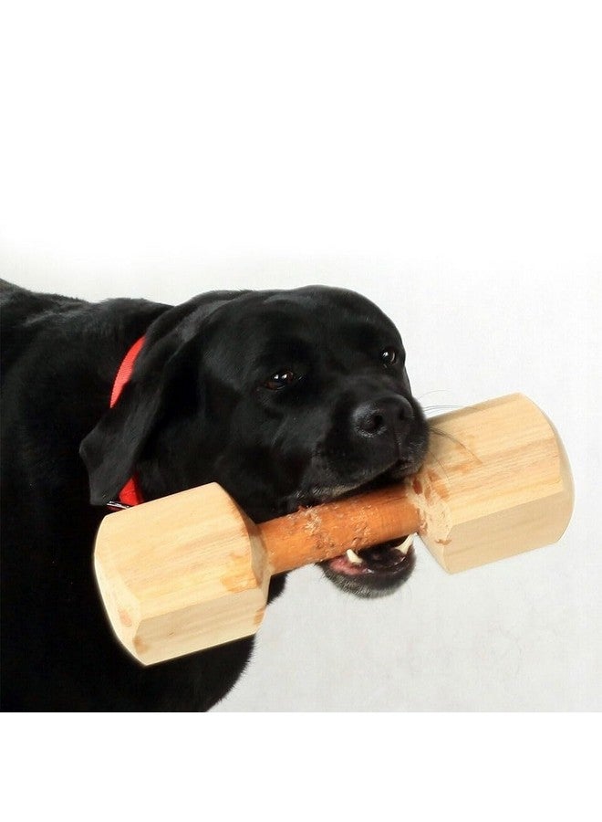 Wooden Dumbbell Chew Toy, 100% Natural Wood Training Toy For Dogs And Puppies - Keeps Teeth And Gums Healthy Oral Care - Image 4