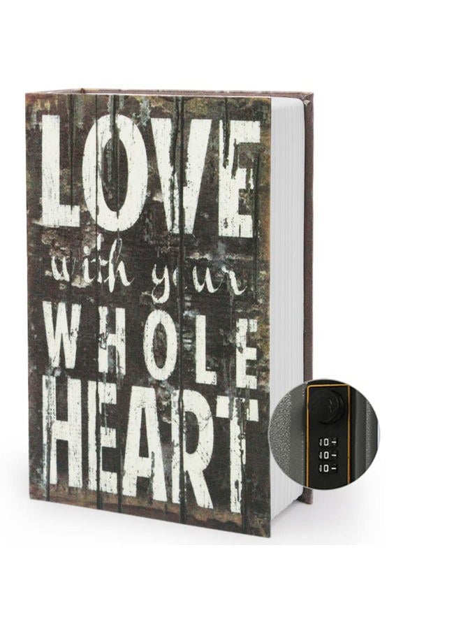 PACOLO Secure Book Safe with Combination Lock, Storage Box for Valuables, 9.5"×6"×2.2" (Love,Combination) - Image 1
