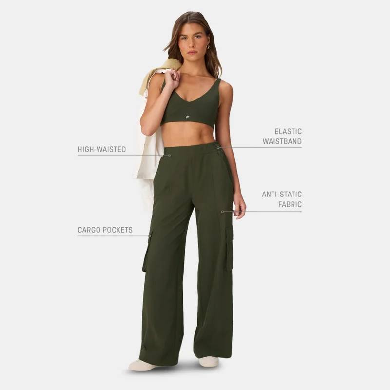 Fabletics Green Women's Downtown Cargo Pants for Women | Best Price UAE