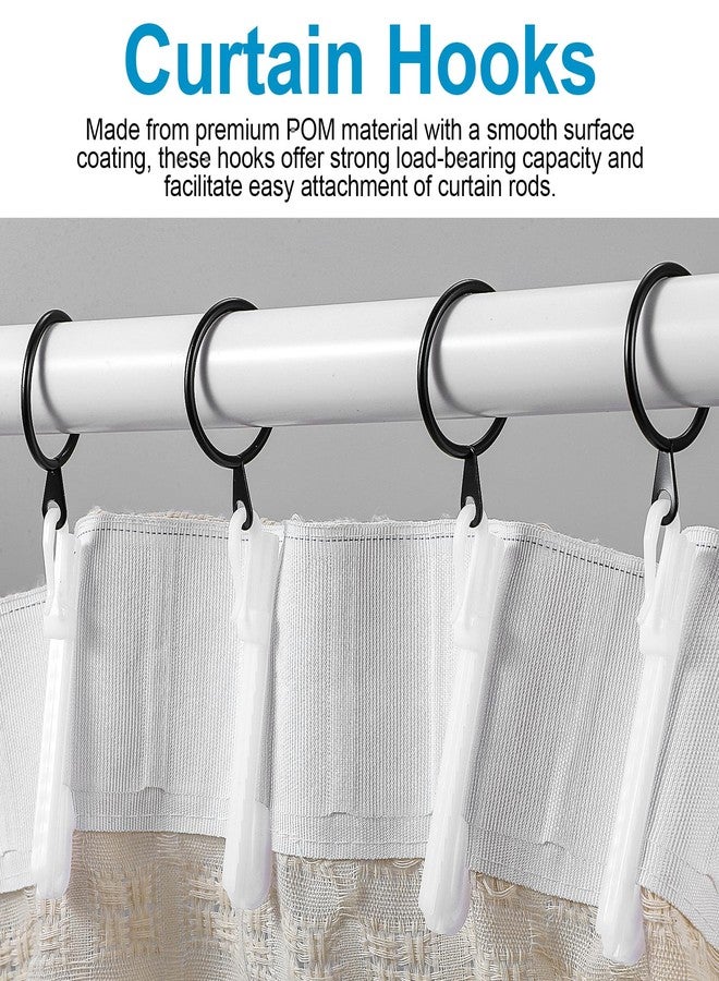 Bremorou 50 Pcs Plastic Curtain Hooks Adjustable Pinch Pleat Curtain Clips for Drapes Windows Doors Showers Durable Ratchet System Pin Hooks for Pleated Shower Curtains and Drapery Door Curtain White (85mm) - Image 5