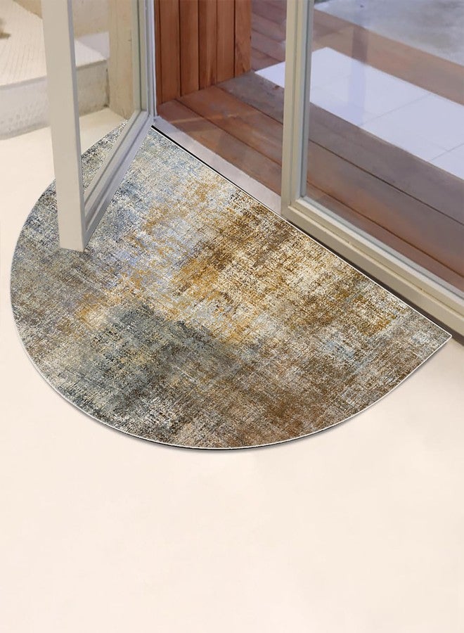 TOMWISH Half Round Non-Slip Doormat Floor Mat Brown Semi Circle Bathroom Floor Rug Entryway Door Mat Half Moon Welcome Mat 24X36Inch Indoor Rug for Living Room Kitchen Bedroom Toilet - Image 4