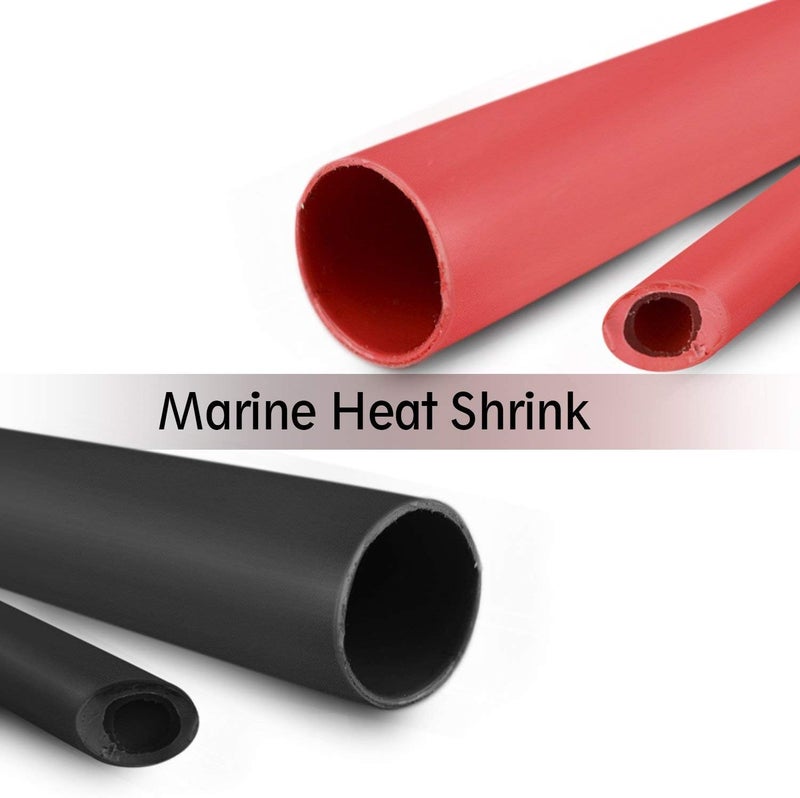 Young4us 2 Pack 3/4'' Heat Shrink Tube 3:1 Adhesive-Lined Heat Shrinkable Tubing Black&RED 4Ft - Image 2