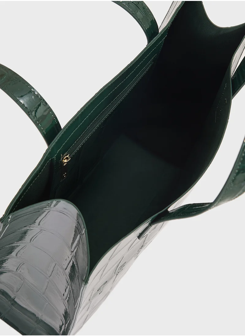 Ted Baker Croccon Croc Effect Large Icon Bag