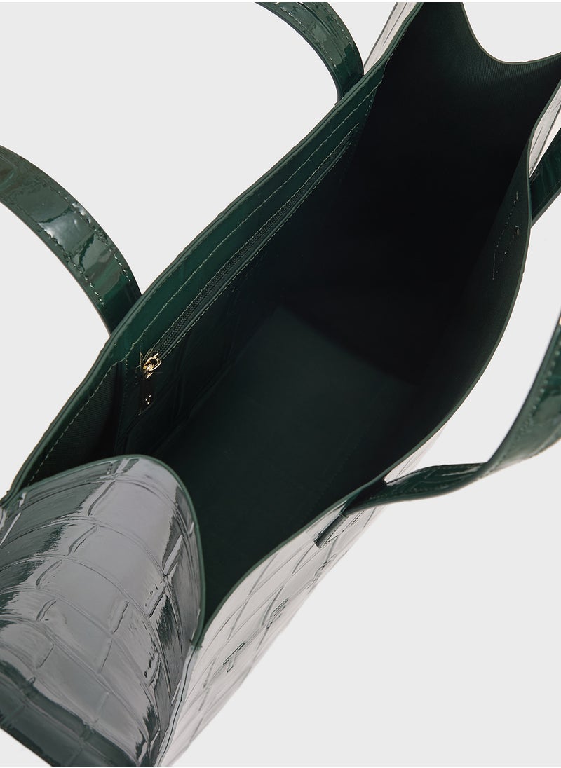 Ted Baker - Croccon Croc Effect Large Icon Bag - Image 1