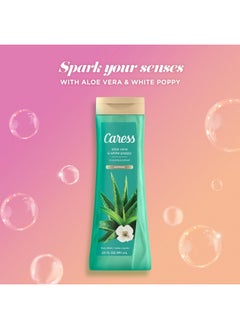 Caress Body Wash Aloe Vera & White Poppy Moisturizing Body Wash For Fresh Smooth Skin Body Soap Liquid To Soothe & Refresh 20 Fl Oz (Pack Of 2)  - Image 3