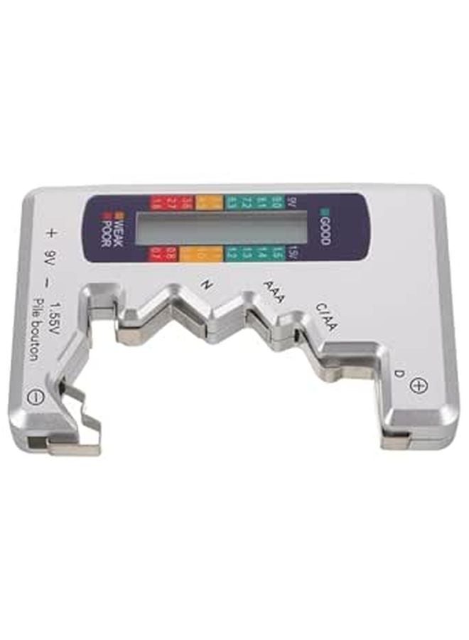 Digital Battery Tester with LCD Display Portable Capacity Meter for AA AAA Button Cells Voltage Indicator Gray - Image 1