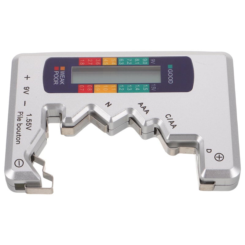 Digital Battery Tester with LCD Display Portable Capacity Meter for AA AAA Button Cells Voltage Indicator Gray - Image 2