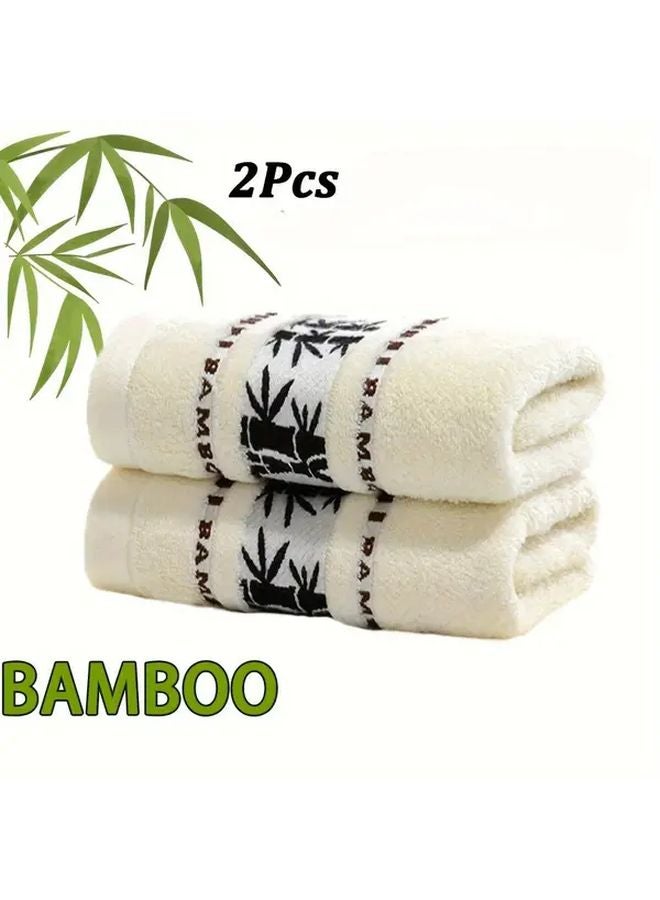 Yellow Modern Space Theme Bath Towels 2pcs Soft Quick Drying Highly Absorbent - Image 4