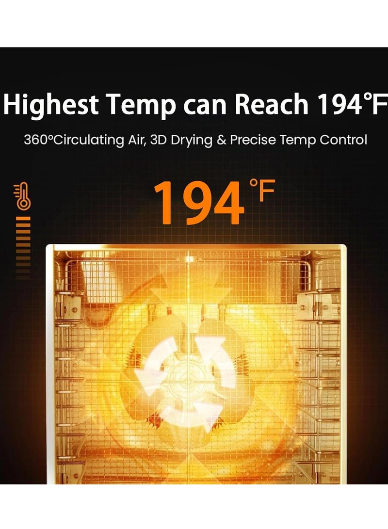 ايتي لايف مجفف طعام، 6 طبقات من الفولاذ المقاوم للصدأ مع مؤقت رقمي قابل للتعديل والتحكم في درجة الحرارة، مجفف 194 درجة فهرنهايت للفواكه والأعشاب واللحوم والخضروات ومكافآت الكلاب والزبادي - Image 5