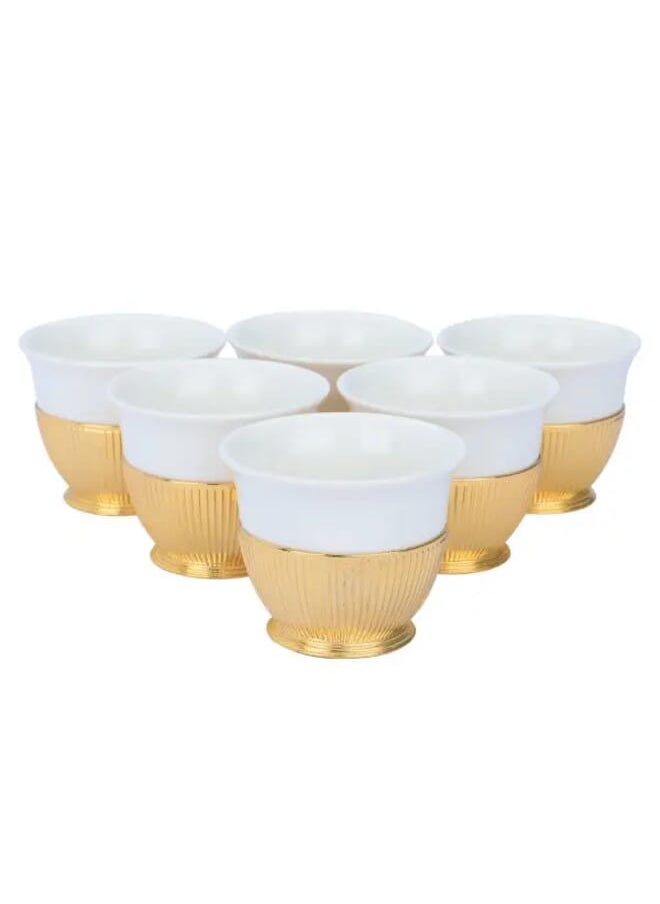 26 pcs white porcelain coffee and tea set with gold base - pzsku/ZFBCF4E899CC87BB6064AZ/45/_/1657196903/2b1b7a76-9801-4412-a0e6-307b220db857