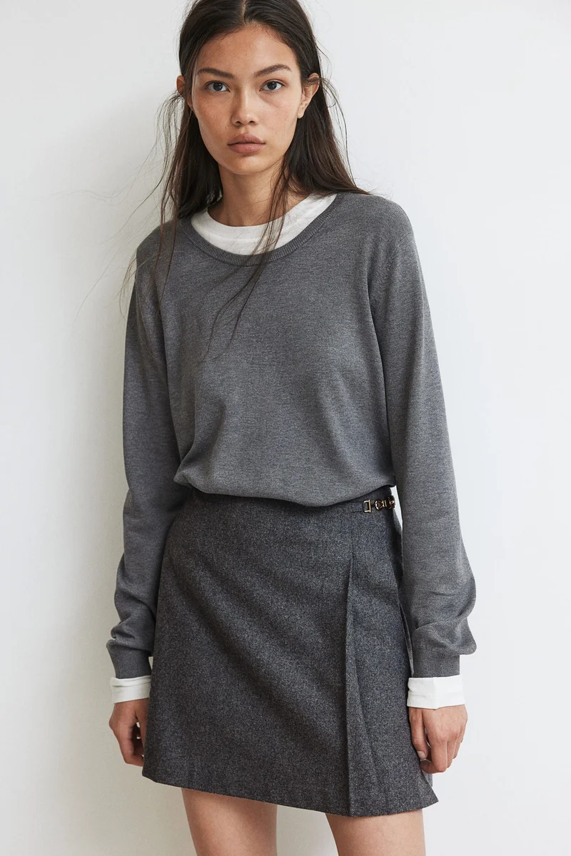 H&M Metal-Detail Mini Skirt