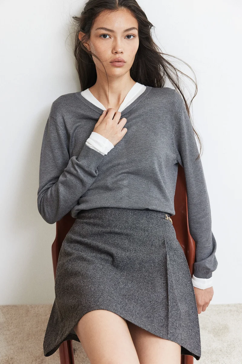 H&M Metal-Detail Mini Skirt