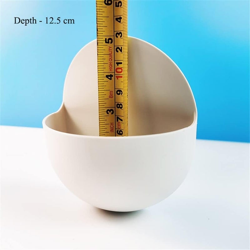 RASIKVAR Transparent Plastic Flower Pot Container Wall Hanging Flower Pot Vase Pot Container Wall Mount Sticky Flower Pot Wall Decorative Pot for Home Office Kitchen 1pcs Cone 1pcs Round - Image 4