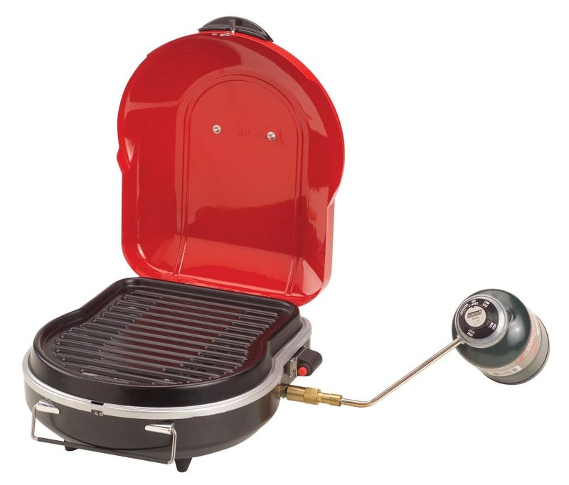 Coleman Fold â€˜N Go 6,000 BTU Portable Propane Grill, Lightweight Gas Grill with Push-Button Starter & Adjustable Horseshoe Burner, Great for Camping, Tailgating, Grilling, BBQ - Image 1