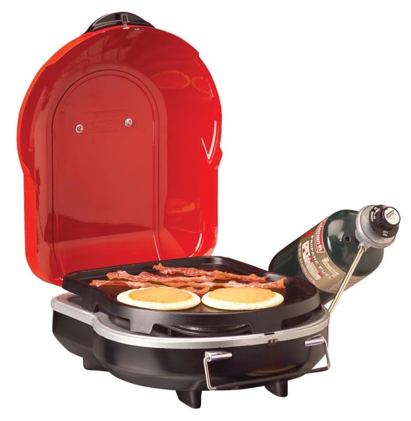 Coleman Fold â€˜N Go 6,000 BTU Portable Propane Grill, Lightweight Gas Grill with Push-Button Starter & Adjustable Horseshoe Burner, Great for Camping, Tailgating, Grilling, BBQ - Image 2