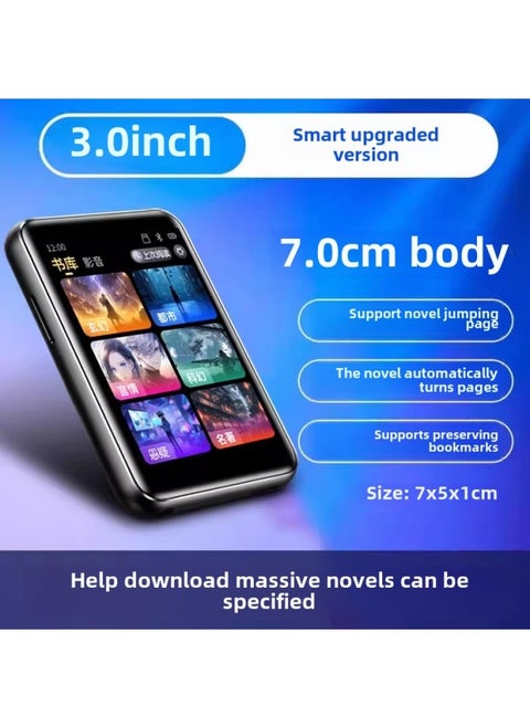 Novel Walkman Mp5 Reader MP4 Reading Senior High School Mp6p7 Portable E-Book Students Bluetooth MP3-Body Color:Upgraded Smart Model 3.0inch Touch Screen Version [bluetooth 6.0/long Battery Life Model]-Memory Capacity:128g [more Than 9,000 Types Of Novels + Songs + Movies Have Been Placed] - Official Standard