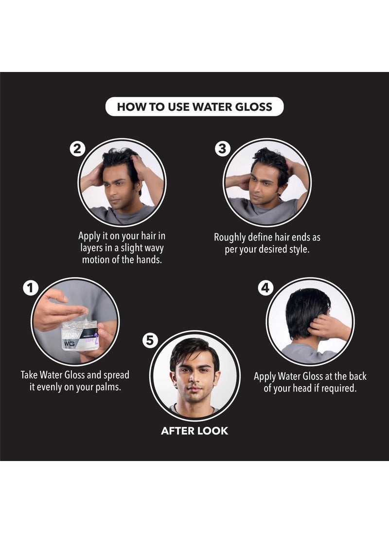 GATSBY Gatsby Japan Water Gloss Soft 150gm each Pack of 2 Hair Gel for Men  - Image 5