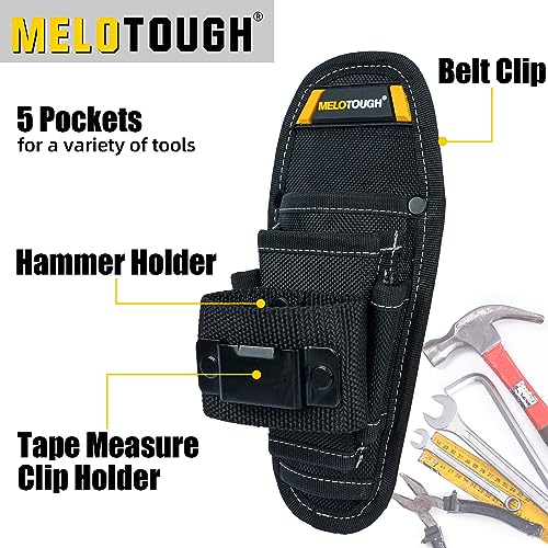 MELOTOUGH Small Tool Pouch with Belt Clip,Small Tool Holder Pouch, Min Work Organizer Tool Holster and Knife Holder with Hammer Holder - Image 2