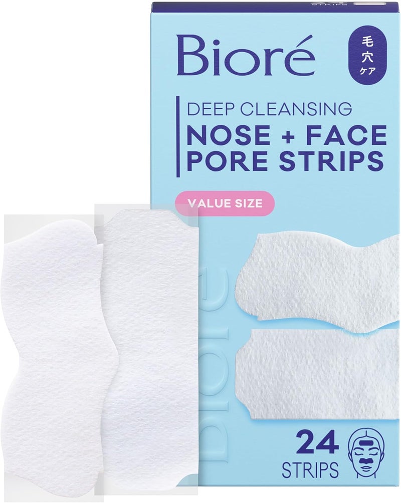 Bioré Biore Nose + Face Combo Deep Cleansing Pore Strips (12 Nose Strips + 12 Face Strips) - Image 1