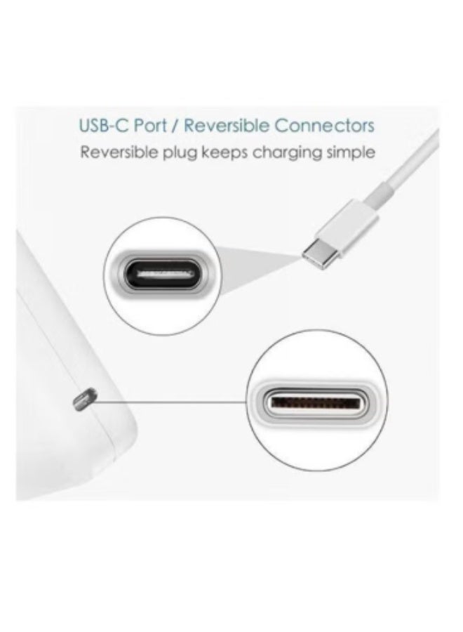 Terabyte Usb Type C Wall Plug Power Adaptor Pd Charger Replacement 61W With \Cable For Macbook Pro 13 Inch And Type C Mobile And \White - Image 2