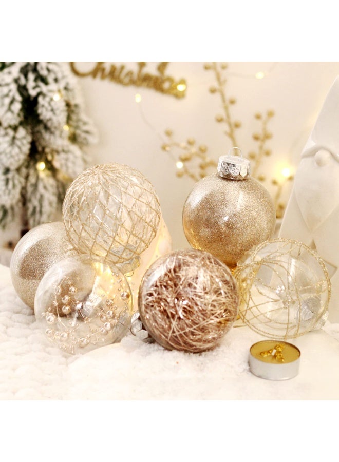 Chielor Clear Plastic Christmas Ball Ornaments, 30ct 2.36 Inch Champagne Balls Ornaments for Xmas Tree Hanging Decorations - Shatterproof for Indoor Home Wedding Party Holiday Décor - Image 4