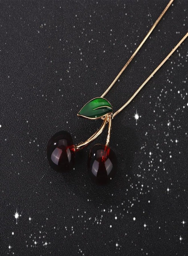 سيثر قلادة سيثر تشيري للنساء، قلادة طويلة بسلسلة، قلادة أنيقة لحفلات الزفاف، مجوهرات مناسبة للهالوين والكريسماس، هدية - Image 5