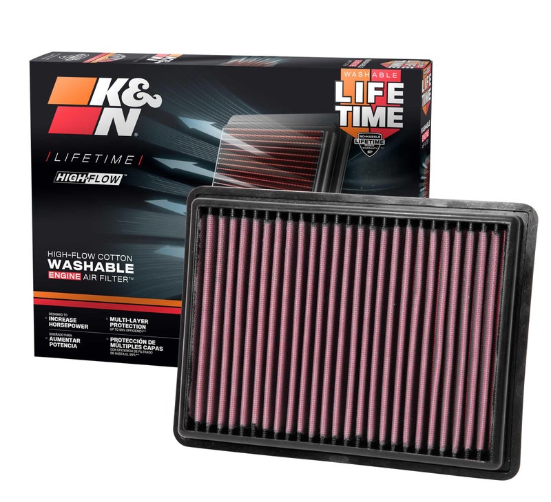 K+N K&N High-Flow Original Lifetime Engine Air Filter: Increase Power: Premium, Washable: Compatible with 2017-2026 Chevrolet/GMC: Equinox, Terrain, 33-5069 - Image 1