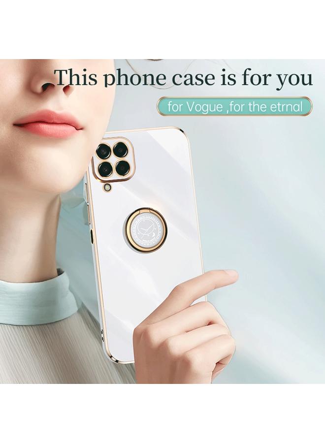 S-TOP Case For Samsung Galaxy M53 5G XINLI Straight Edge 6D Electroplate TPU Phone Case with Ring Holder - Image 3