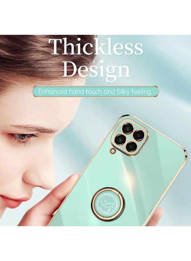 S-TOP Case For Samsung Galaxy M53 5G XINLI Straight Edge 6D Electroplate TPU Phone Case with Ring Holder - Image 5