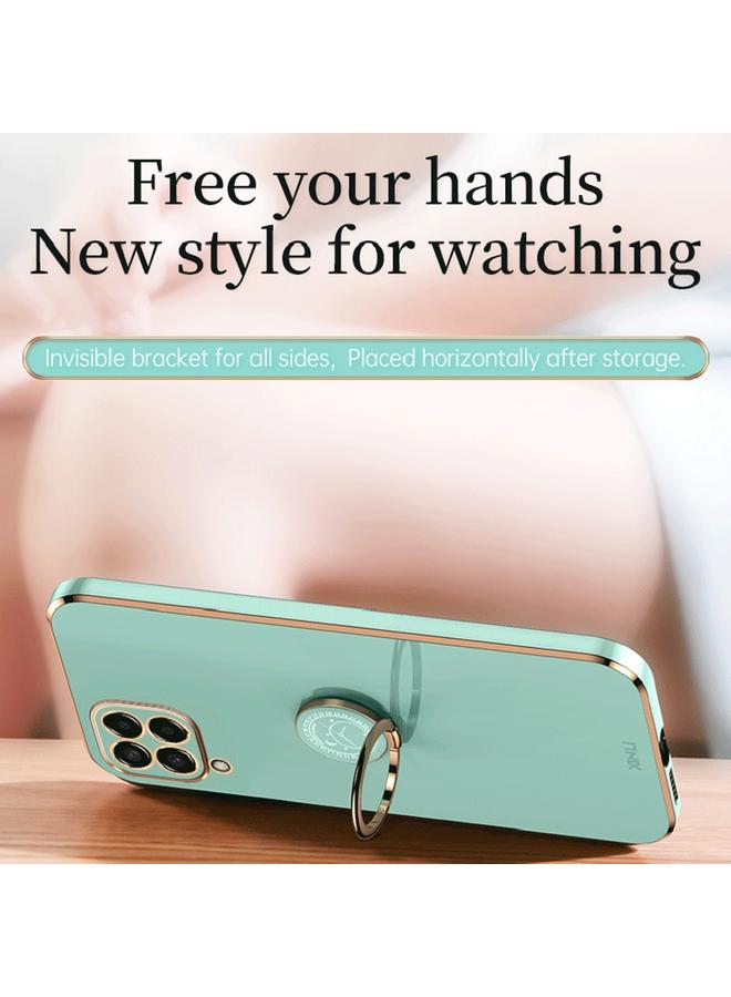 S-TOP Case For Samsung Galaxy M53 5G XINLI Straight Edge 6D Electroplate TPU Phone Case with Ring Holder - Image 4