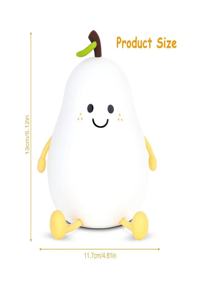 GITGRNTH Rechargeable Silicone Pear Night Lamp - Touch-Control Color-Changing LED Light for Kids' Bedroom Decor and Ideal Baby Gift Soft & Dimmable Nursery Light for Kids (Pear Lamp, Regular) - Image 2
