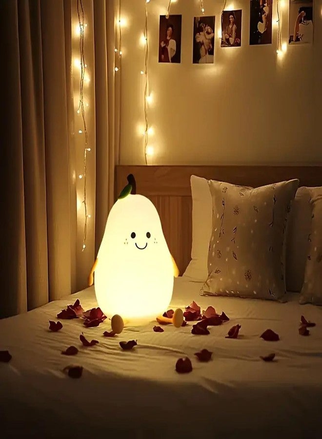 GITGRNTH Rechargeable Silicone Pear Night Lamp - Touch-Control Color-Changing LED Light for Kids' Bedroom Decor and Ideal Baby Gift Soft & Dimmable Nursery Light for Kids (Pear Lamp, Regular) - Image 5