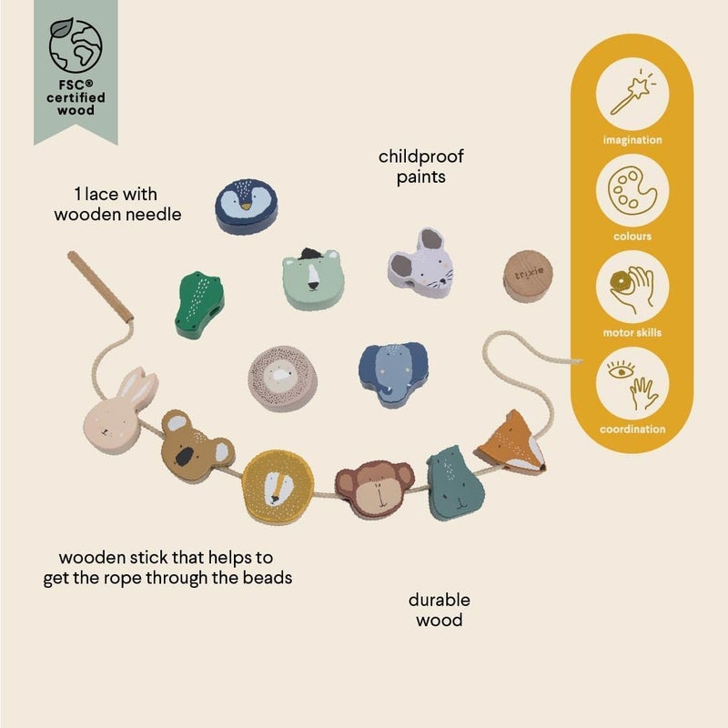 Trixie Wooden Animal Lacing Beads - Image 3