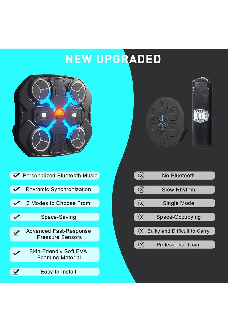 JAJEEK LED Music Boxing Machine for Kids – Bluetooth Smart Wall Target with Interactive Trainer and Boxing Gloves  - Image 3